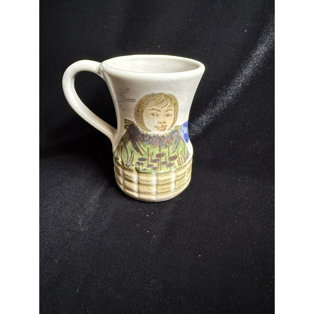 Eddy K Kouriahima Alaskan Man Pottery Mug signed #33 Coffee Tea hand painted